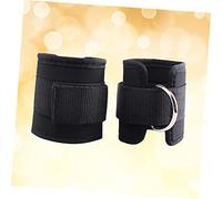 MOTHNUR 2 piezas Cintas Tobilleras Ajustables con Anilla D para Entrenamiento de Piernas Bandas Resistentes para Gimnasio Negras con Acolchado de Algodón y Bolsa para Extensiones y Curls