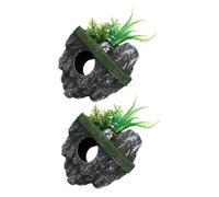 MOTHNUR 2 Piezas Decoración Acuario Flotante Piedra Artificial Resina Refugio Territorial Peces Adorno Paisajístico Realista para Peceras