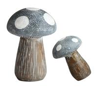 MOTHNUR 2 Piezas Figuras de Setas de Resina Decorativas Estatua de Hongos para Jardín y Patio Adorno de Micro Paisaje para Huerto y Decoración Exterior Color Azul Profundo Grande y Pequeño