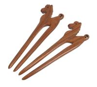 MOTHNUR 2 Piezas Horóscopo Caballo Horquilla de Madera Tradicional Decorativas para Recogidos y Peinados Clásicos Accesorios para Festival de Estilo Antiguo