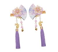 MOTHNUR 2 Piezas Horquillas de Abanico con Borlas y Campanas para Mujer Accesorio de Cabello Japonés de Clip Decorativo Elegante y Duradero para Peinados