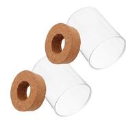 MOTHNUR 2 Piezas Jarrón Hidropónico de Transparente para Escritorio Estación de Propagación para Plantas Pequeñas Maceta Decorativa para Suculentas Botella Sellada con Tapa de Corcho de