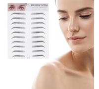 MOTHNUR 2 piezas Pegatinas de Cejas Artificiales Adhesivas y Realistas para Hombres y Mujeres Fáciles de Usar Temporales Daño la Piel Color Negro