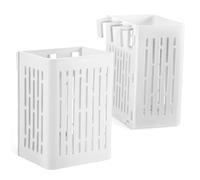 MOTHNUR 2 Piezas Plantador Acuario Colgante Maceteros Acuáticos Blancos para Plantas Acuáticas Accesorios Acuarios Jardineras con Drenaje y Montaje Rápido