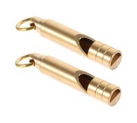 MOTHNUR 2 piezas Silbatos de Emergencia de Latón Retro de Silbido Fuerte para Supervivencia y Deportes al Aire Llavero Seguro y Duradero para Senderismo Caza y Competición