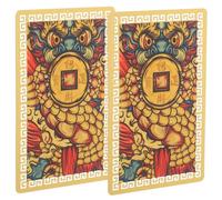 MOTHNUR 2 Piezas Tarjetas Amuleto de la Deidad de la Fortuna Diseño Tradicional Chino Protección y Suerte para Cartera y Bolso Amuletos Decorativos Portátiles