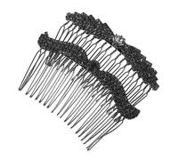 MOTHNUR 2piezas Accesorios Cabello De Novia Peinetas Brillantes Gemas De Imitación Negros Para Fijar El Cabello Bodas Para Novia Pinzas