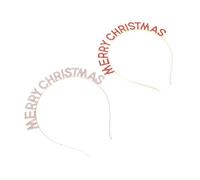 MOTHNUR 2piezas Diadema Gemas de Imitación y Letras Cabeza Diseño de Feliz Navidad Accesorios Navideños Cabello