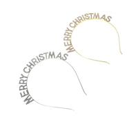 MOTHNUR 2piezas Diadema Letras y Gemas de Imitación Diseño Feliz Navidad Accesorio Navideño Cabello