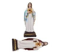 MOTHNUR 2piezas Figura De María y Escultura Católica Adorno Religioso Decoración De Altar Hogar Estatua Virgen María y Padre De Jesús Centro De Mesa para Adoración