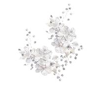 MOTHNUR 2piezas Horquillas De Flores Para Novia Accesorios De Cabello Elegantes Para Bodas y Tocados De Perlas y Cristales Para Novias y De Honor