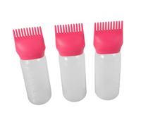 MOTHNUR 3 piezas Botella Aplicadora para Tinte y Aceite de Cabello con Peine de Raíz Uso Profesional y Doméstico Diseño Fácil de Limpiar Compatible Tipo de Cabello Color Rosa Oscuro
