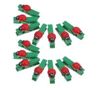 MOTHNUR 30 Piezas Mini Wooden Photo Clips Adorable Ladybug Design Small Craft Pegs Card Holders For DIY Projects Parties and Home Organization