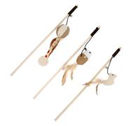 MOTHNUR 3piezas Gato Juguete Interactivo para Mascotas De Palitos Plumas Juguete para Gatos para Coquetear con Gatitos