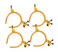 MOTHNUR 4 Piezas Diademas Jirafa Amarillas Suaves de Felpa para Cuidado Facial Banda de Pelo Caricatura Animal para Mujeres Cómoda y Práctica para Spa Maquillaje y Fiesta