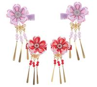 MOTHNUR 4piezas Horquilla Hanfu Diseño Floral Cabello Pinzas Decorativas Borlas De Estilo Chino Para Mujeres Niñas Novias y Usos Tradicionales