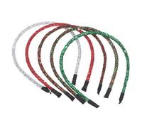 MOTHNUR 5 Piezas Diademas Navideñas con Purpurina Cintas Ajustables para Mujer Accesorios Festivos para Cabello Decoración de Navidad Materiales Seguros y Duraderos