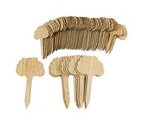 MOTHNUR 50 Piezas Etiquetas de Madera Reutilizables para Plantas Jardín Decorativas y Resistentes para Macetas Huertos y Viveros