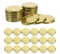 MOTHNUR 50 Tapas Metálicas Herméticas para Frascos de Conserva de Boca Regular 66 MM Sellado a Prueba de Fugas Color Dorado Aptas para Tarros de Mermelada y Galón Repuesto para