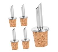 MOTHNUR 5piezas Tapones para Botellas De De Acero Inoxidable Diseño De Cork para Vertido De Vino y Vinagre Tapa y Sello Hermético para Uso Casa y Profesional