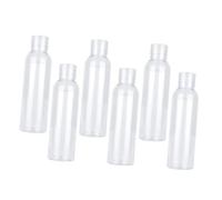MOTHNUR 6 piezas Botellas de Plástico Transparentes Tapa Abatible para Viaje Envases Reutilizables y Rellenable para Champú y Líquidos Aptas para Portátil y Recarga