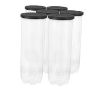 MOTHNUR 6 Piezas Contenedor Transparente para Almacenamiento de Bolas de Tenis con Tapa Negra Tubo PVC Resistente para Uso Interior y Exterior para Guardar Pelotas de Pickleball y Softbol