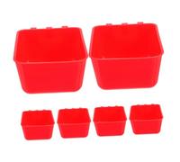 MOTHNUR 6 Tazas Colgantes para Jaula Comedero y Bebedero de Plástico Resistente, Tamaño 12,5x9,5x6 Cm, para Pájaros y Conejos, Accesorios para Alimentación y Agua en Mascotas Pequeñas