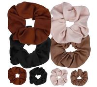 MOTHNUR 8 piezas Gomas para Pelo Grandes Elásticas Coleteros Cómodos y Suaves de Lino Doble Faz Accesorios para Mujer que No Dañan el Cabello para Trabajo Fiesta y Uso Diario