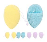 MOTHNUR 9 Guantes Esponja Limpiadora Gota de Agua 3 Colores Violeta Azul Amarillo Suave para Piel Sensible Discos Faciales Reutilizables para Maquillaje y Cuidado Diario Uso Casa