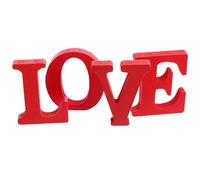 MOTHNUR Adorno de Madera Love para San Valentín, Set de 4 Letras Rojas Decorativas, Decoración para Mesa, Estantería y Bodas, Adorno Romántico y Obsequio Especial