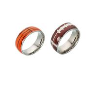 MOTHNUR Anillo De Acero De Titanio Diseño De Baloncesto Anillo Fino De Baloncesto Impresión Uv Para Deportistas y Hombres Material De Titanio Diario