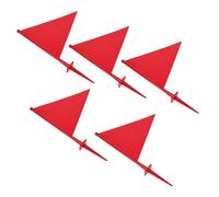 MOTHNUR Banderas Rojas para Marcar Césped 5 Unidades, Banderas de Señalización Resistentes Intemperie Estacas Puntiagudas, Marcadores para Jardín, Granja, Patio y Senderos al Aire