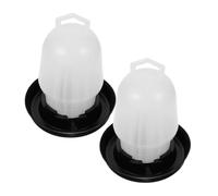 MOTHNUR Bebedero Automático para Pollos y Patos Base Oscura, Comedero de Agua para Gallinero, 2 Piezas de 0,75 Kg, Dispensador Práctico para Aves de Corral Doméstico y Granja