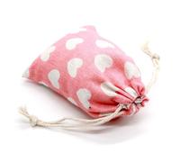 MOTHNUR Bolsas de Algodón Cordón 15 Unidades 5 Pequeñas 5 Medianas 5 Grandes en Rosa Estampado de Corazón Bolsas Portátiles para Almacenamiento Lavado y Embalaje de Regalos