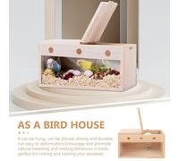 MOTHNUR Caja de Anidación para Periquitos de Madera Segura Resistente al Desgaste Nido Decorativo para Loros y Agapornis Accesorio Colgante para Cría Hogar Mediano Transparente con