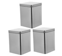 MOTHNUR Caja Metálica Para Té Gris Plateado Mate, 3 Piezas, Mini Latas De Almacenamiento Aplicables, Contenedores Portátiles Para Uso Doméstico y Comercial, Cajas Para Envolver y Regalar