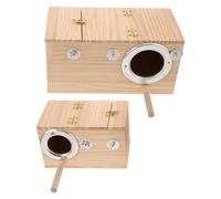 MOTHNUR Caja Nido para Loros de Madera Maciza 2piezas Nido Colgante para Periquitos y Cacatúas Tamaño Pequeño y Grande Horizontal Aislamiento Térmico para Cría y Anidación Segura