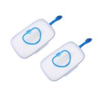 MOTHNUR Caja Porta Toallitas Húmedas para Niño Portátil Cuerda Durable y Material Pp Seguro para Exteriores Cochecito y Cuna 2 Unidades Color Claro y Azul para Madres en Viaje