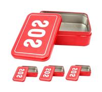 MOTHNUR Cajas De Herramientas Pequeñas De Hojalata Roja, Caja De Almacenamiento Sos 4 Piezas, Organizador Compacto y Resistente Para Camping y Actividades Al Aire Libre