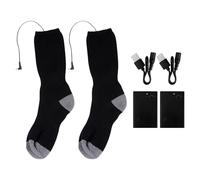 MOTHNUR Calcetines Calefactables de Invierno USB para Esquí 1 Par Talla Única Material Transpirable 2 Baterías y 2 Cables USB Calcetines Térmicos para Deportes al Aire Libre y Frío