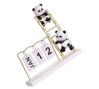 MOTHNUR Calendario de Sobremesa Creativo con Decoración de Panda Calendario Perpetuo de Mesa Compacto para Oficina y Hogar Accesorio Decorativo Artístico para Escritorio