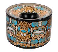 MOTHNUR Cenicero de Cerámica Negro Diseño Embudo Antirresiduos Cenicero para Cigarrillos de Mesa Resistente al Viento Adecuado para Salón Patio y Exteriores Accesorio Decorativo