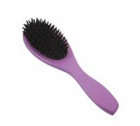 MOTHNUR Cepillo de Paleta para Hombre y Mujer Cepillo de Cerdas Naturales de Cerda de Jabalí Acolchado Cojín Ergonómico Color Violeta Antiestático para Cabello Grueso y Fino Compacto