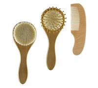 MOTHNUR Cepillo y Peine para Niña con Masajeador Suave Diseño Ergonómico y Esquinas Redondeadas Kit Seguro para Cuidado del Cabello y Limpieza del Cabelludo Recién Nacidos Color