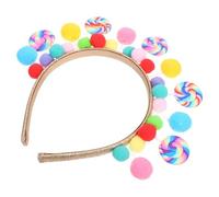 MOTHNUR Diadema Infantil Lollipop Princesa con Pompones de Dulce Diadema para Niñas Suave y Ligera Accesorio para Pelo para Cumpleaños Fiestas y Disfraces