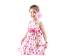 MOTHNUR Diadema Para Niños Trenza Falsa Larga, Accesorio Cabello Rosa Flores, Tamaño Mediano, Adecuado Para Fiestas Infantiles y Disfraces