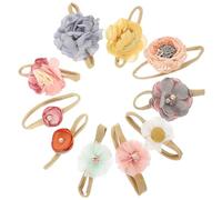 MOTHNUR Diademas Elásticas para Ñiño Niña Flores, Diademas Infantiles de Nylon Suaves, Set 10 Piezas, Accesorios Cabello para Baby Shower y Fotografía de Recién Nacidos