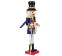 MOTHNUR Figura de Cascanueces de Madera 42 CM Abrigo Azul Adorno de Soldado para Decoración de Mesa en Casa y Oficina Marioneta Artesanal para Boda y Obsequio Navideño