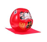 MOTHNUR Figura de Cerámica Japonesa Muñeco Suerte Decorativo para Mesa y Tablero de Coche Adorno Original Japonés para Hogar y Oficina Centro de Mesa Compacto Base de Fieltro Roja para