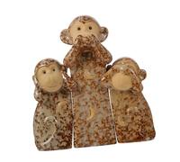 MOTHNUR Figura Decorativa de Mono de Cerámica Tres Piezas No Ver No Oír Estatua para Escritorio Decoración Hogar Obsequio Original